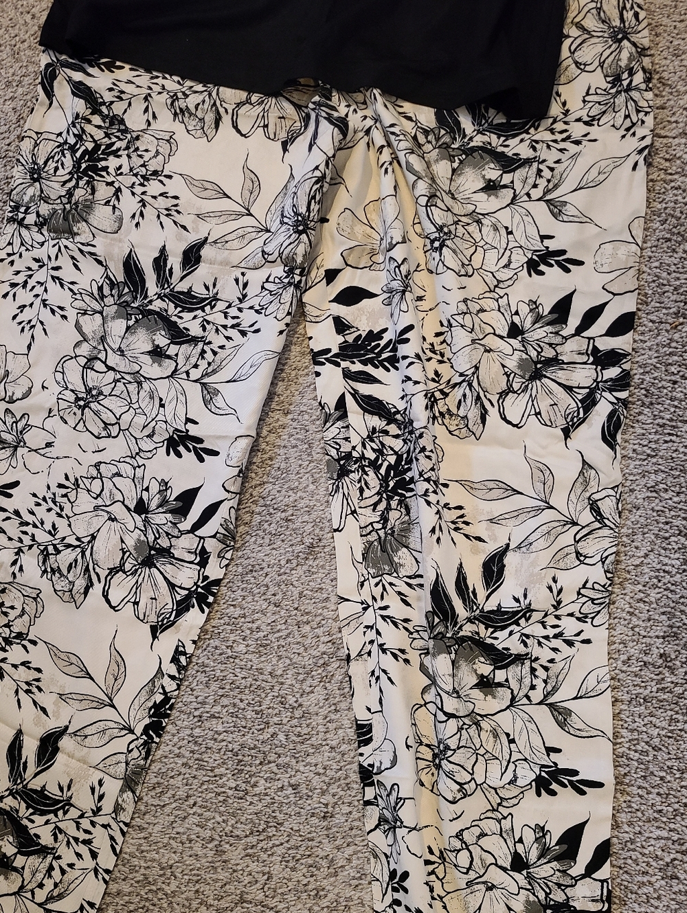 Black & White Floral Pajama Set